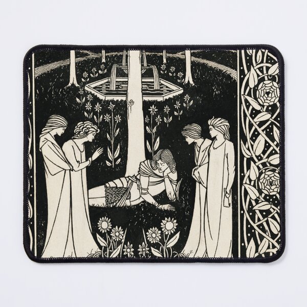 Item preview, Arthurian Legend Wall Art, Art Nouveau Aubrey Beardsley Illustration, Lancelot & Guinevere Decor designed and sold by RickE.