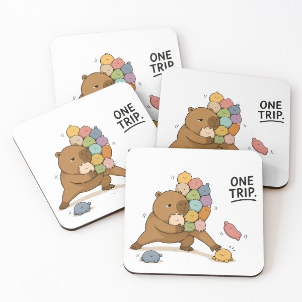 Item preview, One Trip Capybara – Funny Plushie Shopping Chaos designed and sold by LazyPaw Design.
