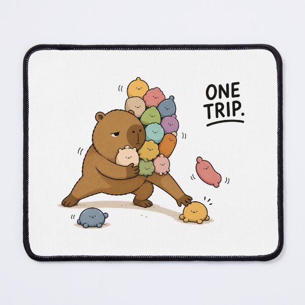Item preview, One Trip Capybara – Funny Plushie Shopping Chaos designed and sold by LazyPaw Design.