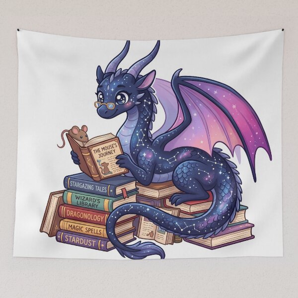 Item preview, Cute Galaxy Dragon Reading Books Student Gift designed and sold by DavidN2026.