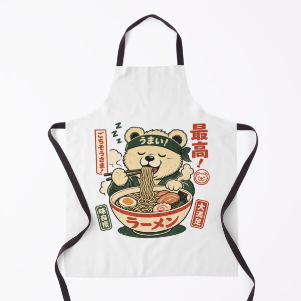 Item preview, Adorable osito disfruta felizmente de un delicioso tazón de ramen designed and sold by JonysCreativeDesigns.