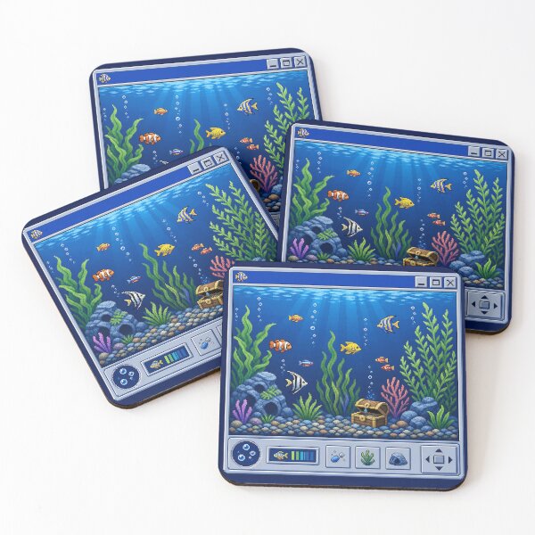 Item preview, Y2K Desktop Aquarium Screensaver designed and sold by PixelPanduh.