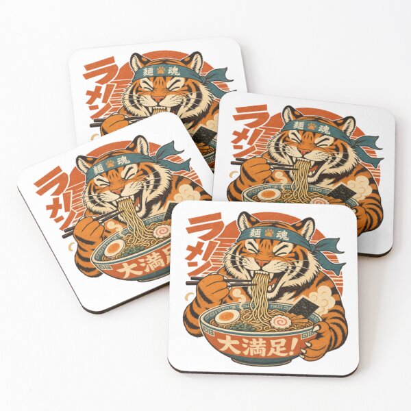 Item preview, Tigre disfrutando un delicioso tazón de ramen designed and sold by JonysCreativeDesigns.