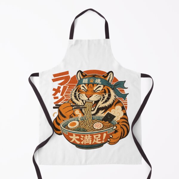 Item preview, Tigre disfrutando un delicioso tazón de ramen designed and sold by JonysCreativeDesigns.