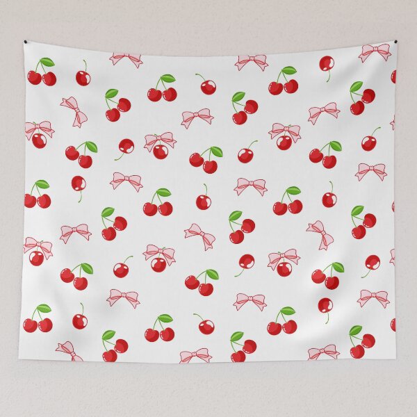 Item preview, Red Cherry and Cute Pink Bow designed and sold by nurabear.