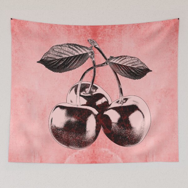 Item preview, Dark Red Cherries Three Fruit Stem Leaves Botanical Still Life designed and sold by Ghoul Enterprises.