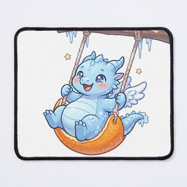 Item preview, Cute Ice Dragon Swinging On Orange Peel designed and sold by DavidN2026.