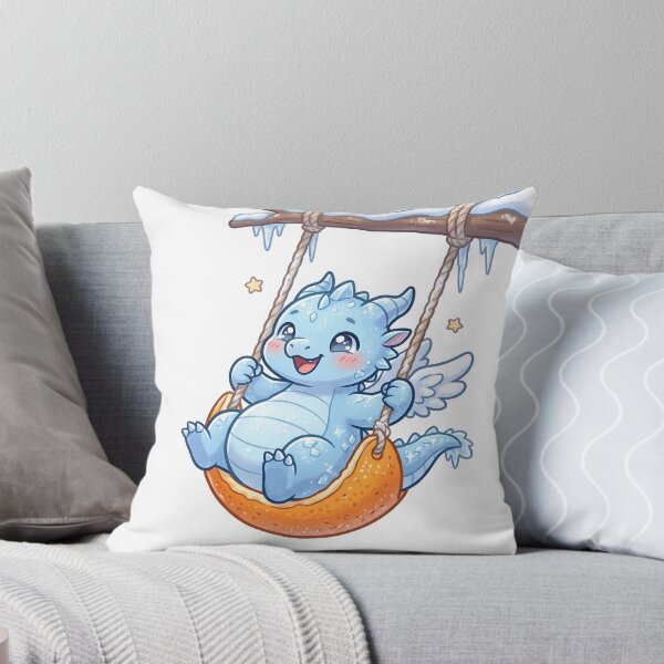 Item preview, Cute Ice Dragon Swinging On Orange Peel designed and sold by DavidN2026.