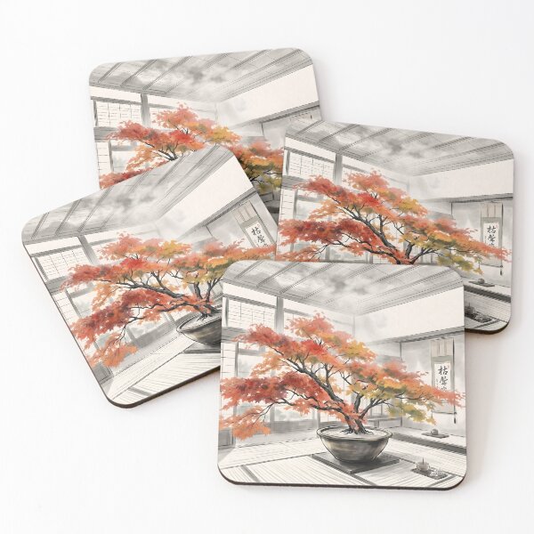 Item preview, Sumi-e Autumn Maple Sunabono Ikebana designed and sold by conohitoAI-ArtGallery.