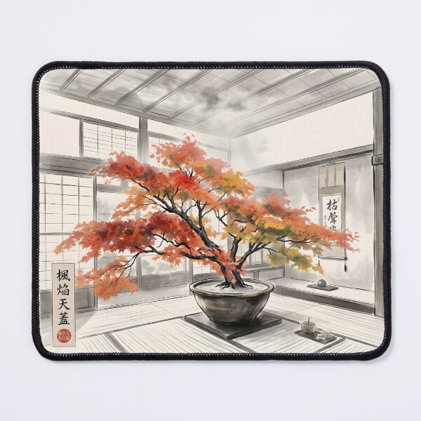Item preview, Sumi-e Autumn Maple Sunabono Ikebana designed and sold by conohitoAI-ArtGallery.