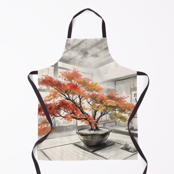 Item preview, Sumi-e Autumn Maple Sunabono Ikebana designed and sold by conohitoAI-ArtGallery.