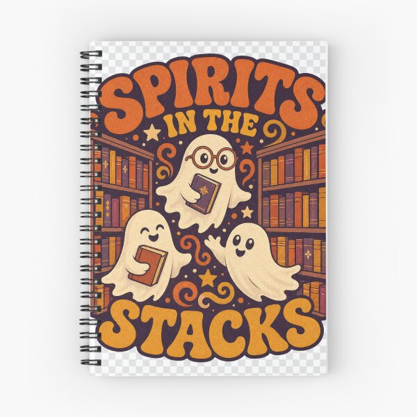 Item preview, Spirits in the Stacks Retro Ghosts in the Library designed and sold by BoosterShop.