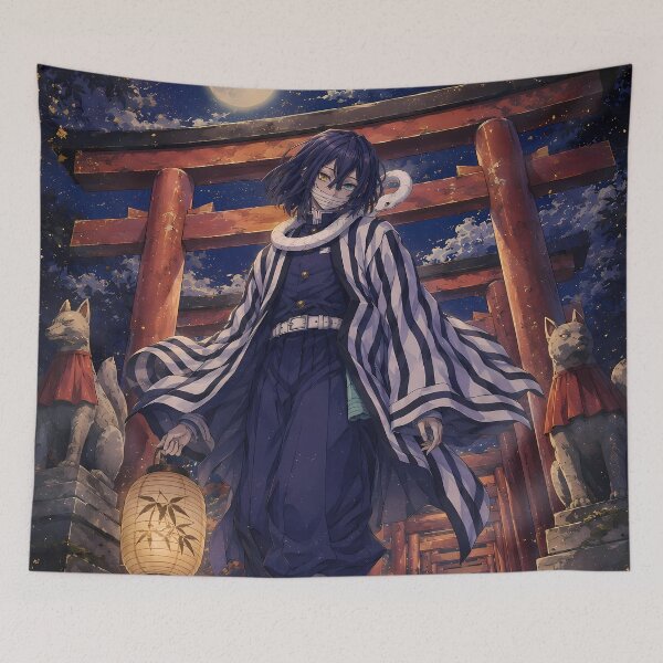Item preview, Obanai Iguro Demon Slayer Moonlit Torii Path designed and sold by mildaclairmo.