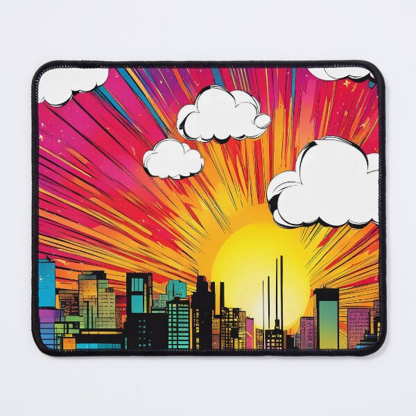 Item preview, Pop Art Futuristic Retro Cityscape With Vibrant Sunrise designed and sold by DEC02.