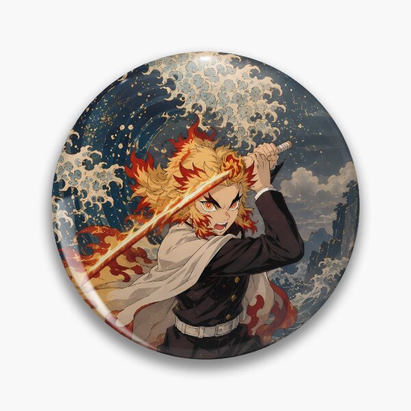 Item preview, Kyojuro Rengoku Demon Slayer Moonlit Flame Waves designed and sold by mildaclairmo.