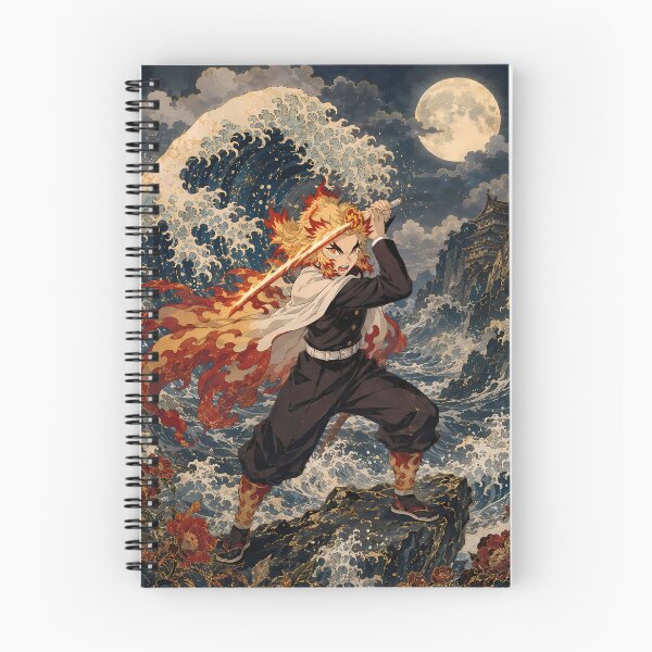 Item preview, Kyojuro Rengoku Demon Slayer Moonlit Flame Waves designed and sold by mildaclairmo.