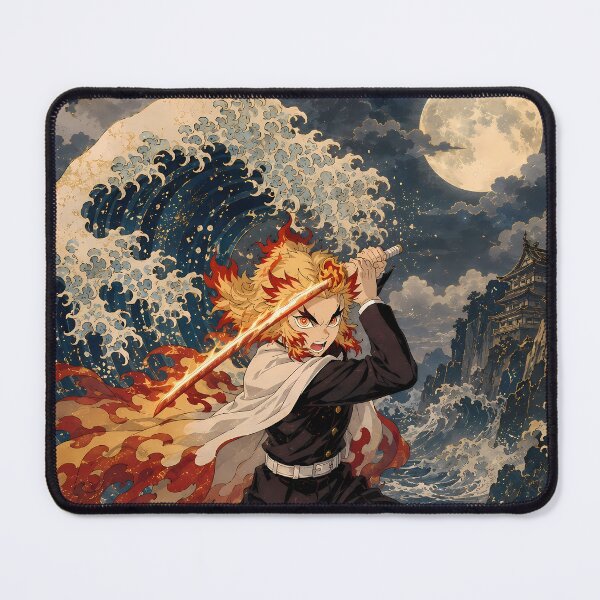 Item preview, Kyojuro Rengoku Demon Slayer Moonlit Flame Waves designed and sold by mildaclairmo.