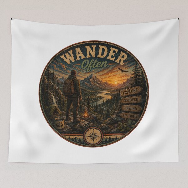 Item preview, Wander Often Mountain Adventure designed and sold by SkyrishStudios.