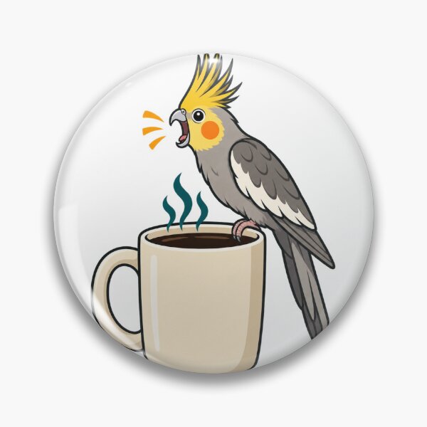 Item preview, Screaming Cockatiel Perched Over Morning Coffee designed and sold by eignvalue.