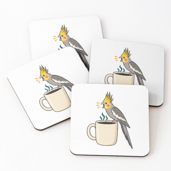 Item preview, Screaming Cockatiel Perched Over Morning Coffee designed and sold by eignvalue.