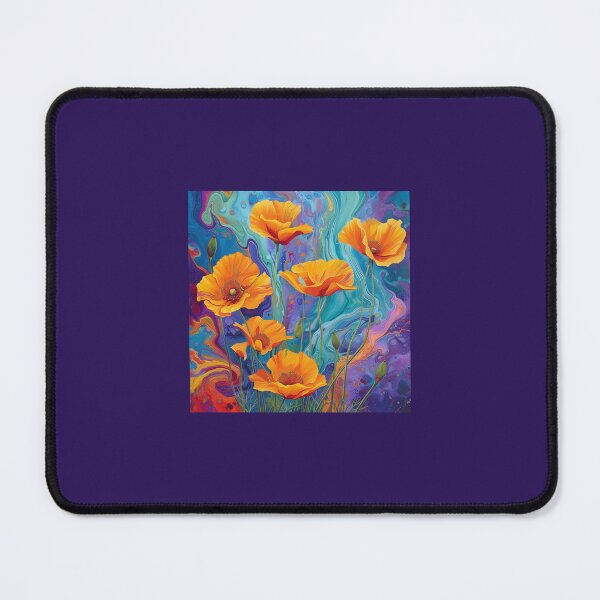 Item preview, Psychedelic Orange Poppies - Abstract Fluid Art designed and sold by PiotroInk.