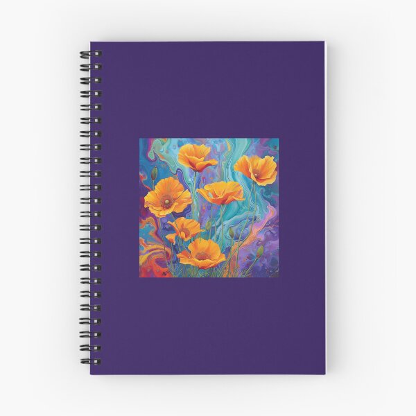 Item preview, Psychedelic Orange Poppies - Abstract Fluid Art designed and sold by PiotroInk.