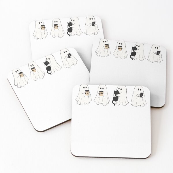 Item preview, Cozy Ghosts Coffee Cat and Phone Halloween designed and sold by KireVeronica.