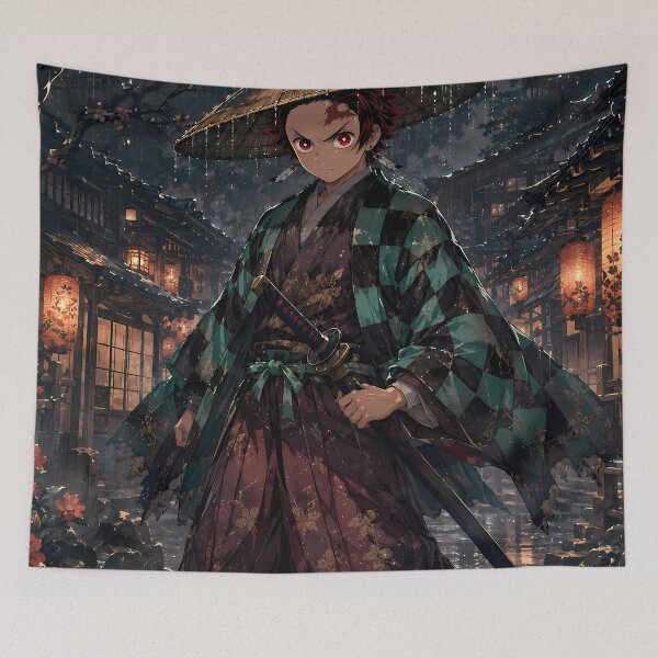 Item preview, Tanjiro Kamado Demon Slayer Rainy Lantern Wanderer designed and sold by mildaclairmo.