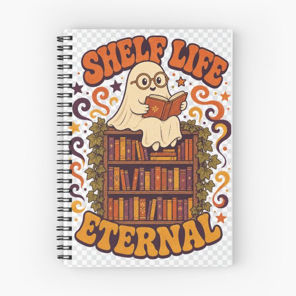 Item preview, Shelf Life Eternal Retro Ghost on the Bookshelf designed and sold by BoosterShop.