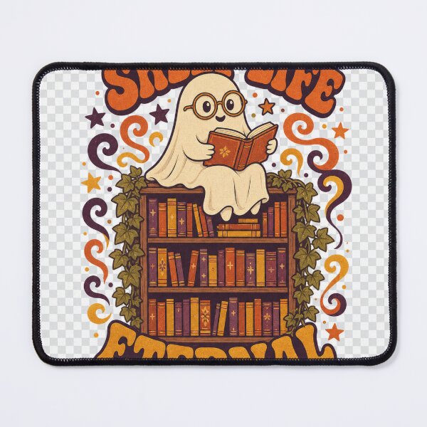 Item preview, Shelf Life Eternal Retro Ghost on the Bookshelf designed and sold by BoosterShop.