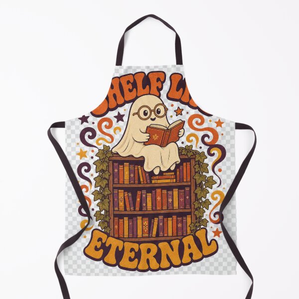 Item preview, Shelf Life Eternal Retro Ghost on the Bookshelf designed and sold by BoosterShop.