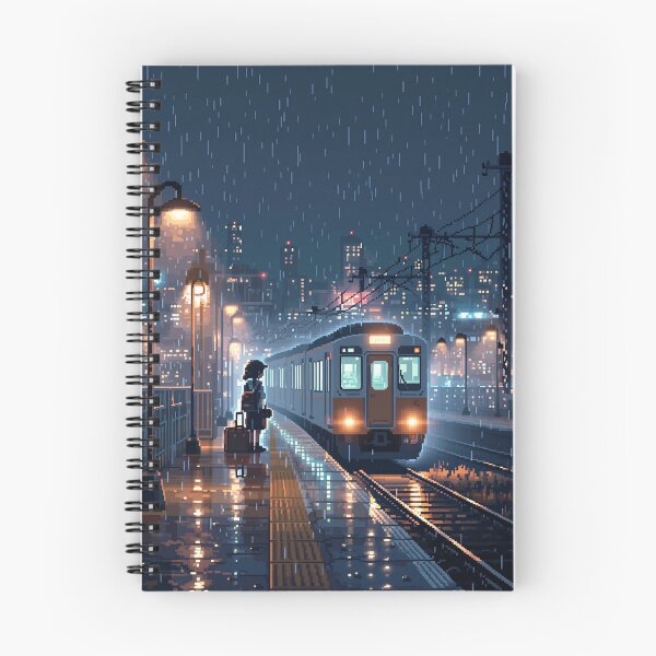 Item preview, Late Night Train Platform Pixel Art designed and sold by NijiWorld.