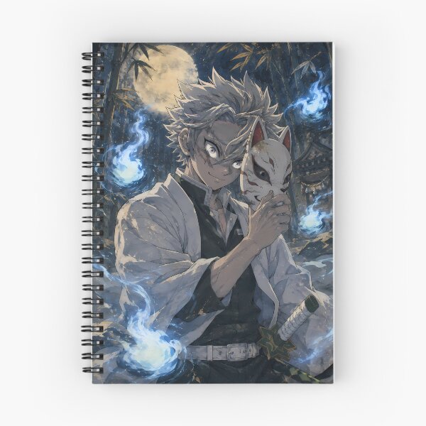 Item preview, Sanemi Shinazugawa Demon Slayer Blue Spirit Moon designed and sold by mildaclairmo.