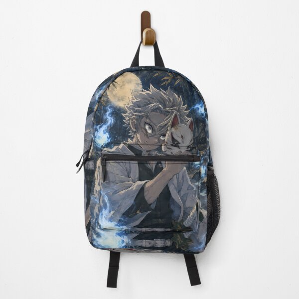 Item preview, Sanemi Shinazugawa Demon Slayer Blue Spirit Moon designed and sold by mildaclairmo.