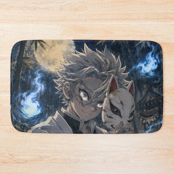 Item preview, Sanemi Shinazugawa Demon Slayer Blue Spirit Moon designed and sold by mildaclairmo.