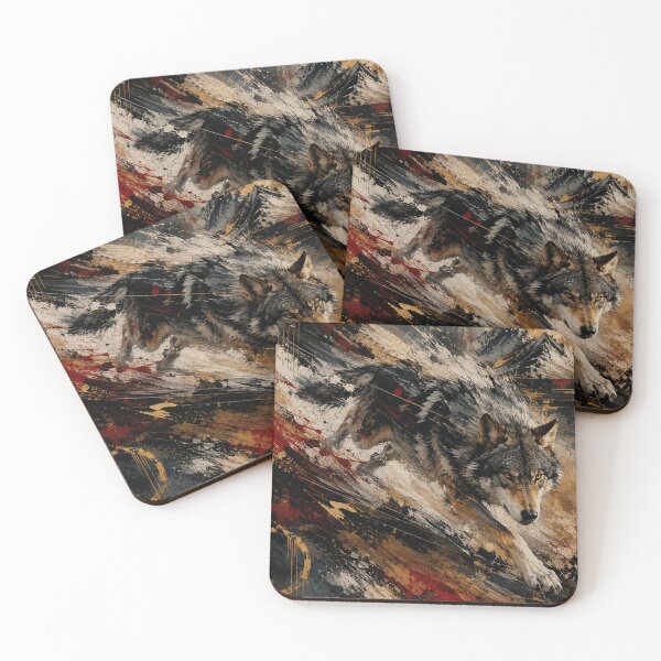 Item preview, Wild Freedom Wolf Abstract Luxury Art designed and sold by SHOCAMPOS DESIGNS .