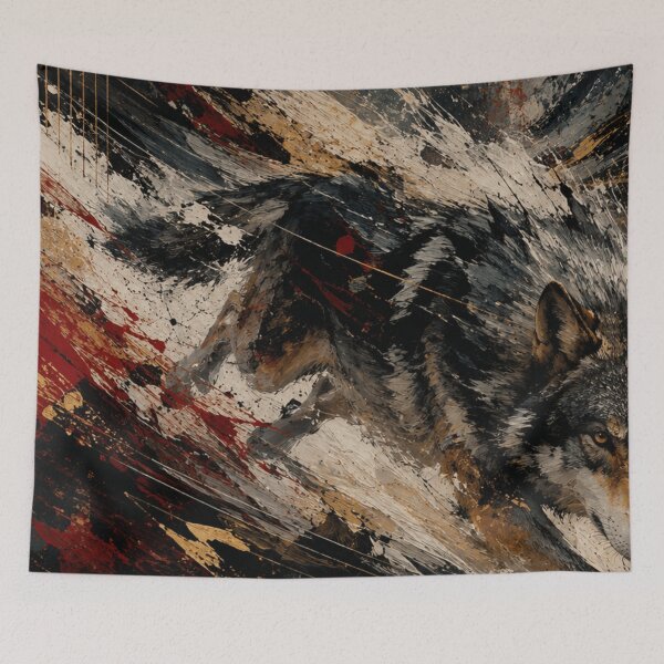 Item preview, Wild Freedom Wolf Abstract Luxury Art designed and sold by SHOCAMPOS DESIGNS .