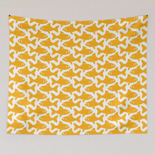 Item preview, Fish Pattern (yellow on white) designed and sold by JMParadis.