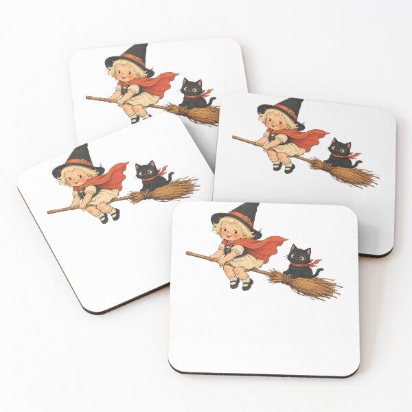 Item preview, Vintage Little Witch and Black Cat Broom Ride designed and sold by KireVeronica.