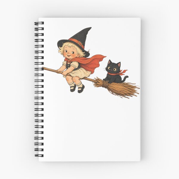 Item preview, Vintage Little Witch and Black Cat Broom Ride designed and sold by KireVeronica.