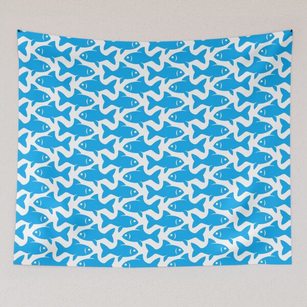 Item preview, Fish Pattern (blue on white) designed and sold by JMParadis.