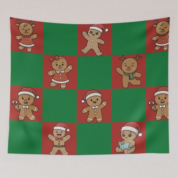 Item preview, Cute Kawaii Gingerbread Family Christmas Checkerboard designed and sold by Uniquely Yours.