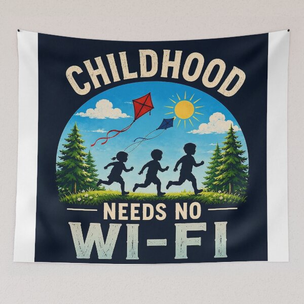 Item preview, Childhood Needs No Wi-Fi | Retro Outdoor Nostalgia designed and sold by alexcorporation.