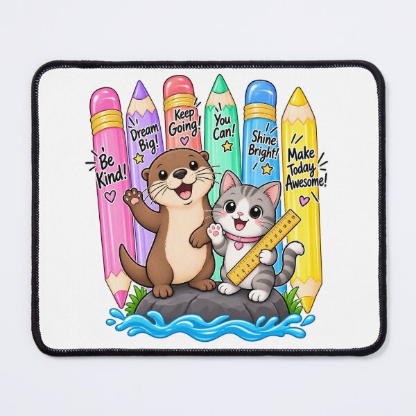 Item preview, Cute Otter and Cat Back to School Pencil Design designed and sold by khadijaAchaki.