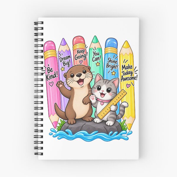 Item preview, Cute Otter and Cat Back to School Pencil Design designed and sold by khadijaAchaki.
