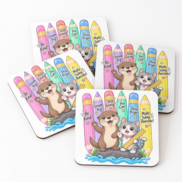 Item preview, Cute Otter and Cat Back to School Pencil Design designed and sold by DijaMar.