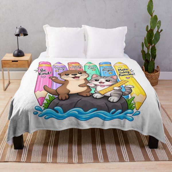 Item preview, Cute Otter and Cat Back to School Pencil Design designed and sold by khadijaAchaki.