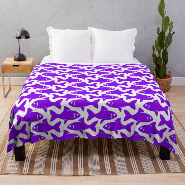 Item preview, Fish Pattern (purple on white) designed and sold by JMParadis.