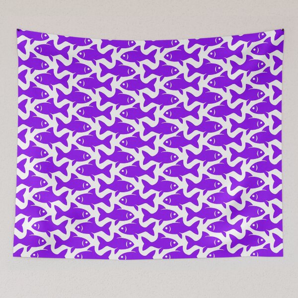 Item preview, Fish Pattern (purple on white) designed and sold by JMParadis.