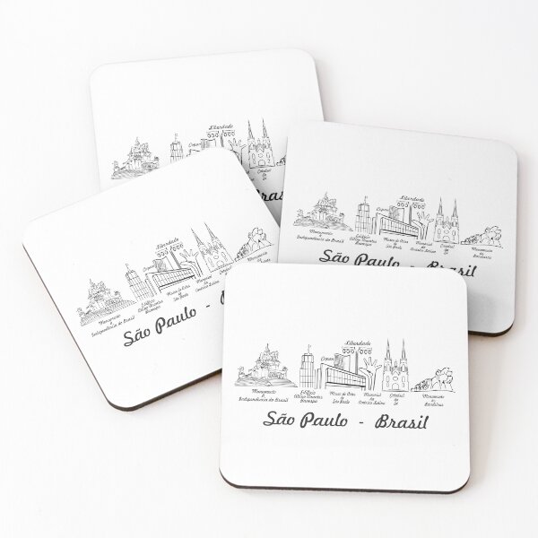 Item preview, Sao Paulo Brasil Skyline - Copan Masp Cathedral Line Art Horizontal Souvenir designed and sold by City Tour Collection.